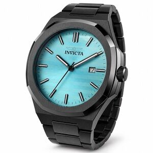 Invicta Black Bracelet Watch with Turquoise Dial